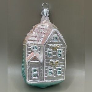 Vintage Christmas Tree 4” Ornament Holiday House Handblown Glass Czech Republic